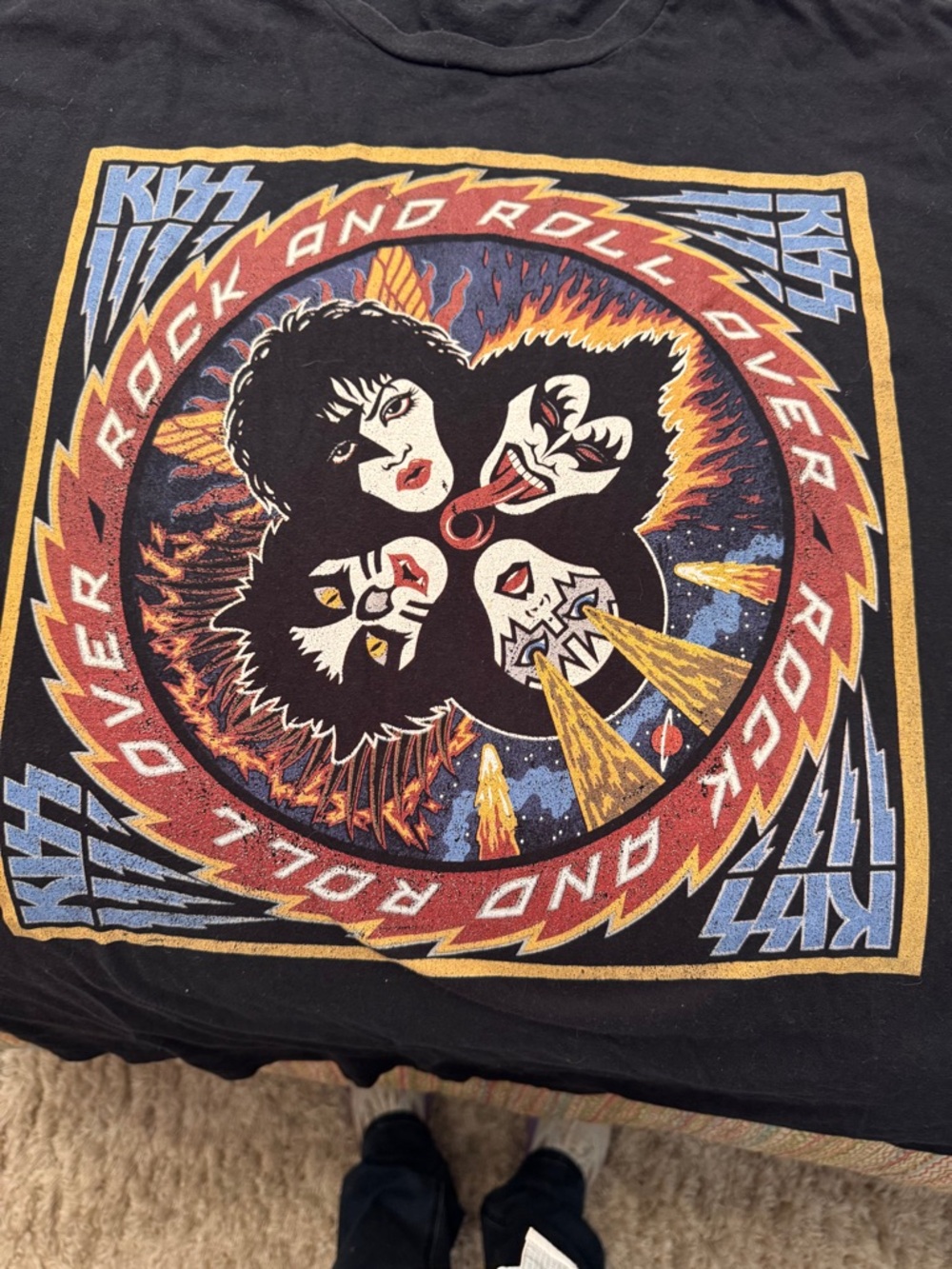 Port & Company KISS Black Graphic Tee 1976 album artwork Rock and Roll Over 2XL - Picture 5 of 9